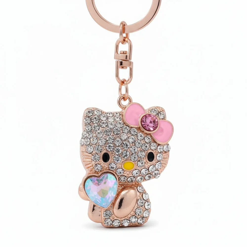 Hello Kitty Character Keychain Purse Charm NWT in Iridescent